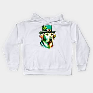 Labrador Retriever Celebrates Saint Patrick's Day Kids Hoodie